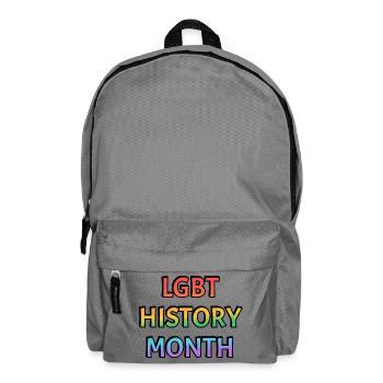 LGBT History Month Rainbow Text - Backpack - elephant grey - Front