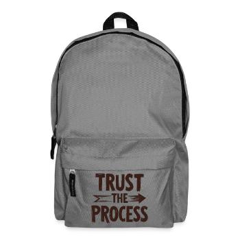 Trust the Process Schriftzug mit Pfeil Grafik - Rucksack - Mittelgrau - Vorne