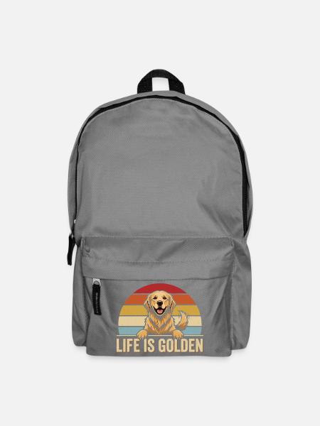 GOLDEN RETRIEVER VIBES Retro Motiv - Rucksack - Mittelgrau