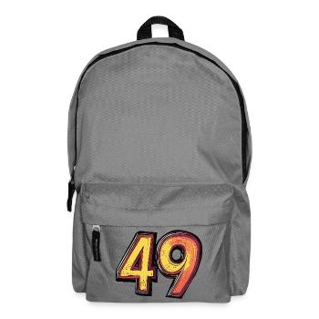 49 Zahl Bunt - Rucksack - Mittelgrau - Vorne