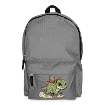 Fröhlicher Stegosaurus - Rucksack - Mittelgrau - Vorne