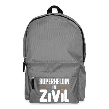 Super-héroïne en costume de super-héros civil - Sac à dos - gris éléphant - Devant