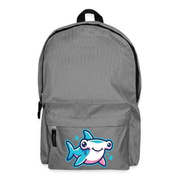Niedlicher Hammerhai Cartoon Motiv - Rucksack - Mittelgrau - Vorne