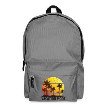 Vacation Mode Retro Palmen Sonnenuntergang Strand - Rucksack - Mittelgrau - Vorne