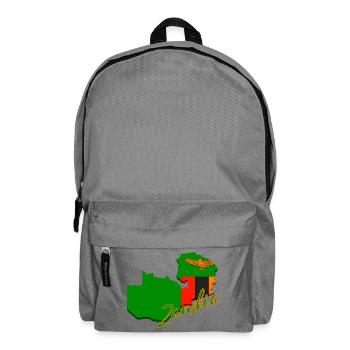 Karte mit Sambia-Flagge, ich liebe Sambia - Rucksack - Mittelgrau - Vorne