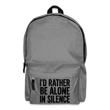 I’d Rather Be Alone In Silence - Backpack - elephant grey - Front