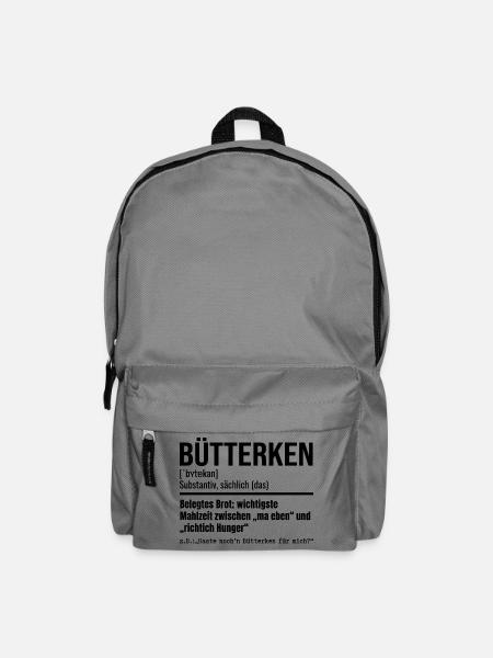 Bütterken Definition, Ruhrpott, Ruhrgeiet Dialekt - Rucksack - Mittelgrau