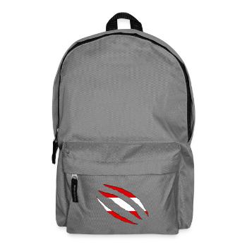 Österreich Klauen Risse Flagge aufgerissen - Rucksack - Mittelgrau - Vorne