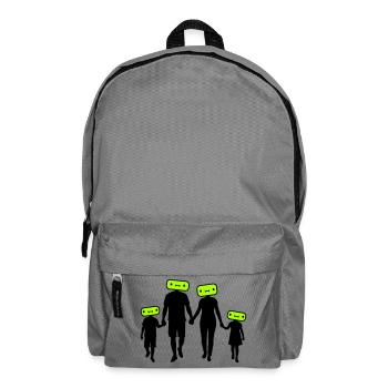 Silhouette familiale Chers enfants Parents Maman Papa - Sac à dos - gris éléphant - Devant