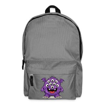 Lila Monster mit vielen Augen - Rucksack - Mittelgrau - Vorne