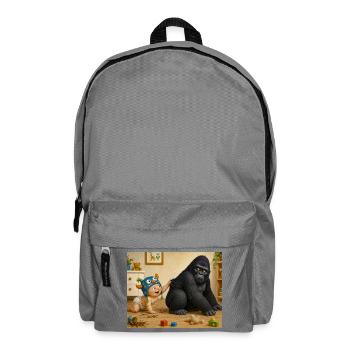 Gorilla and Baby Playful Duo - Backpack - elephant grey - Front