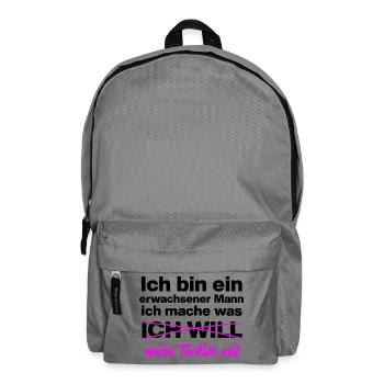 Papa, Vater macht was Tochter will Vater, Geschenk - Rucksack - Mittelgrau - Vorne