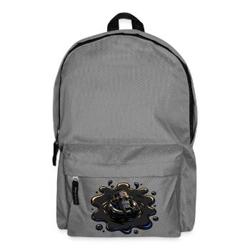 Ölfass mit Sonnenbrille in Öl Pfütze - Rucksack - Mittelgrau - Vorne
