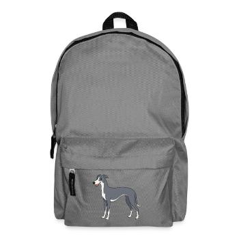 Dessin animé de chien gris avec accent blanc - Sac à dos - gris éléphant - Devant