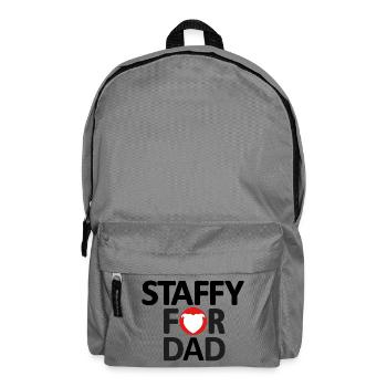 Staffy für Papa mit Herzkopf Staffie - 044 - Rucksack - Mittelgrau - Vorne