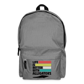 Alligator Retro Reptilienfan - Rucksack - Mittelgrau - Vorne
