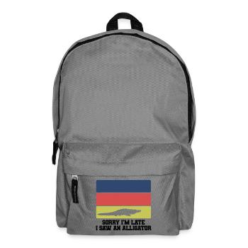 Retro Alligator Silhouette Humor - Rucksack - Mittelgrau - Vorne