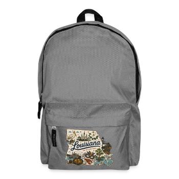 Louisiana Pelican State Vintage Reiseaufkleber - Rucksack - Mittelgrau - Vorne