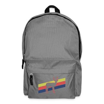 Antilope Retro Streifen – Safari Wildtier - Rucksack - Mittelgrau - Vorne