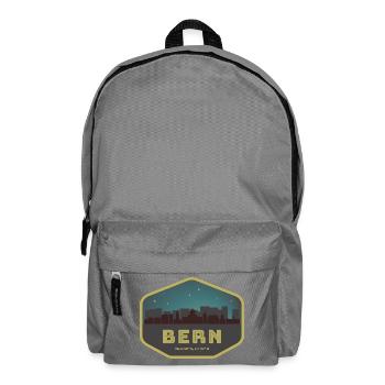 Bern Switzerland Skyline Badge Night - Backpack - elephant grey - Front