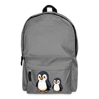 Pixel Penguin Duo - Backpack - elephant grey - Front