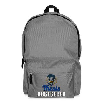 Thesis abgegeben – Feier-Shirt für Absolventen - Rucksack - Mittelgrau - Vorne