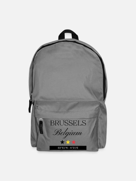 Brüssel Belgien Souvenir – Reise minimalistisch - Rucksack - Mittelgrau