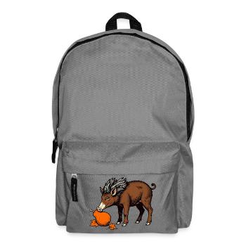 Wildschwein an der Birne - Rucksack - Mittelgrau - Vorne