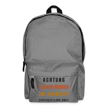 Schwanger 2027 Kleiner Mensch in Arbeit - Rucksack - Mittelgrau - Vorne