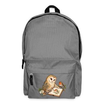 Eule malt ein Rotkehlchen - Rucksack - Mittelgrau - Vorne