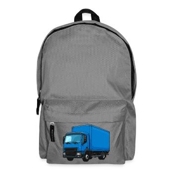 Blauer LKW Kraftvoller Transporter - Rucksack - Mittelgrau - Vorne