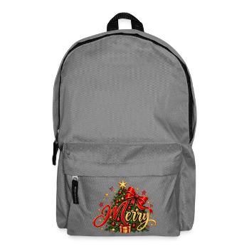 Weihnachtsbaum in Gold und Rot - Rucksack - Mittelgrau - Vorne