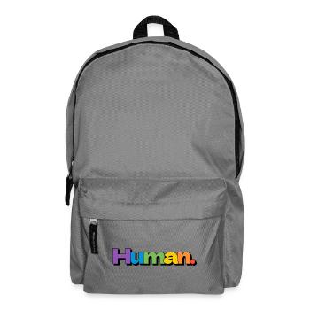 Typographie colorée de la fierté arc-en-ciel humaine - Sac à dos - gris éléphant - Devant