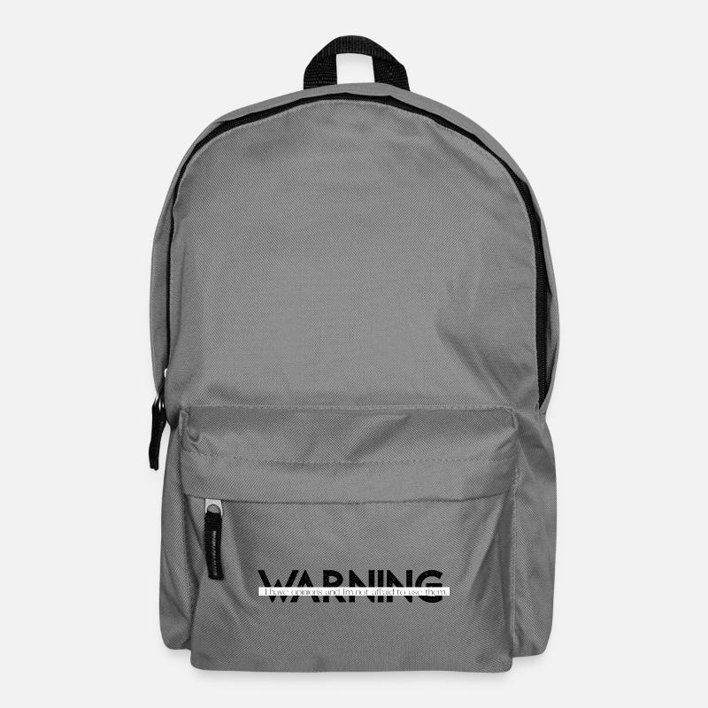 Warning  Funny Bold Statement Design - Backpack - elephant grey
