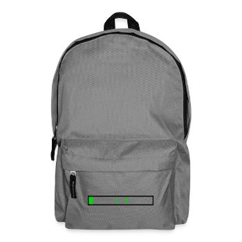 Ladebalken Grün 1% Umriss Schwarz - Rucksack - Mittelgrau - Vorne