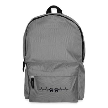 Pfote EKG Herzschlag - Rucksack - Mittelgrau - Vorne