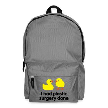 I had plastic surgery done (Gummi-Ente) - Rucksack - Mittelgrau - Vorne