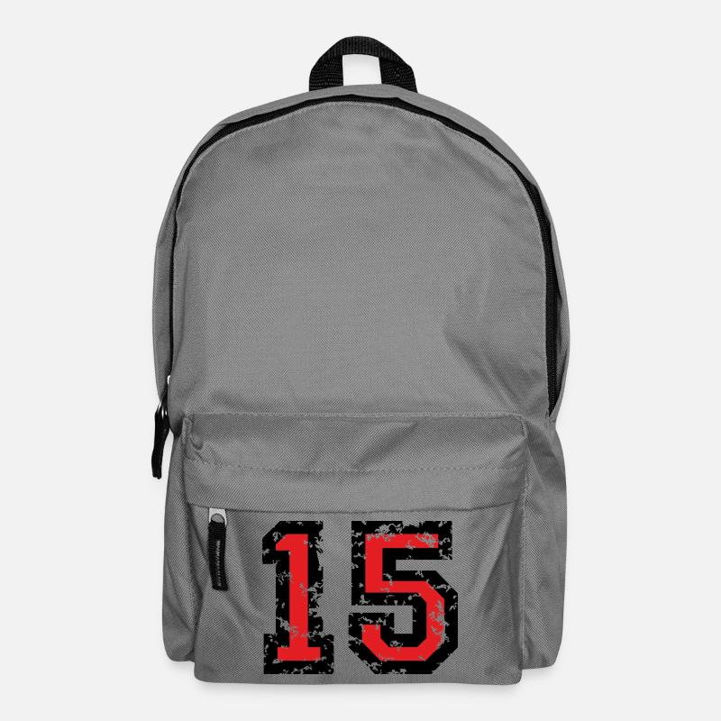 The Number Fifteen - No. 15 (two-color) red - Backpack - elephant grey