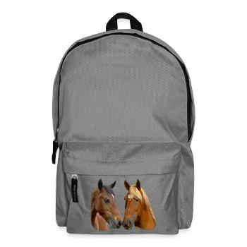 Twin Horses Embrace - Backpack - elephant grey - Front