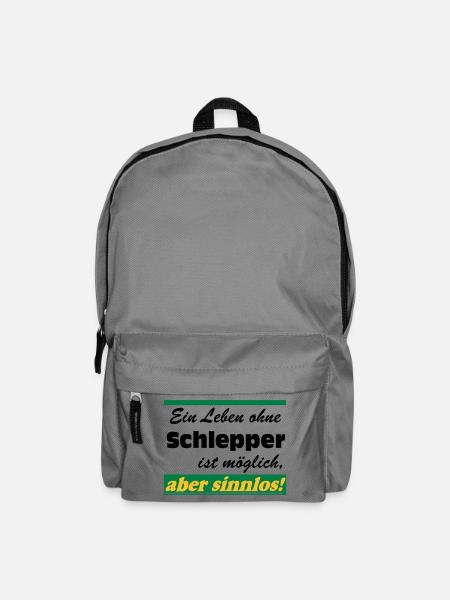 Traktor , Trecker , Schlepper Leben sinnlos .(25) - Rucksack - Mittelgrau