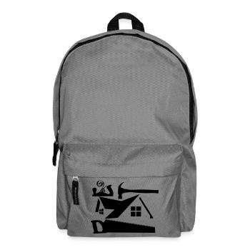 Carpenter logo house with hammer and saw - Backpack - elephant grey - Front