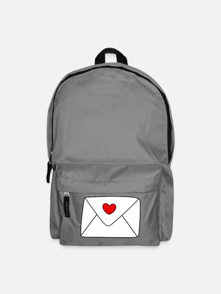 Herz Brief Liebesbrief Geschenk Valentinstag Paare - Rucksack - Mittelgrau