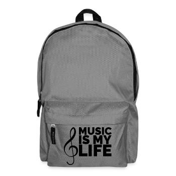 music is my life Musician Logo Symbol Key - Backpack - elephant grey - Front