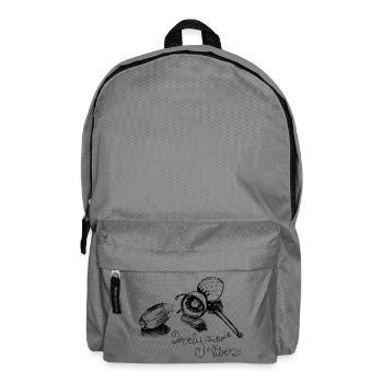 Autumn acorn sweet saying with lovely vibes - Backpack - elephant grey - Front