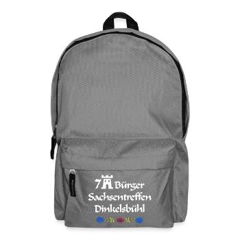 7Bürger Sachsentreffen Dinkelsbühl weiße Schrift - Rucksack - Mittelgrau - Vorne
