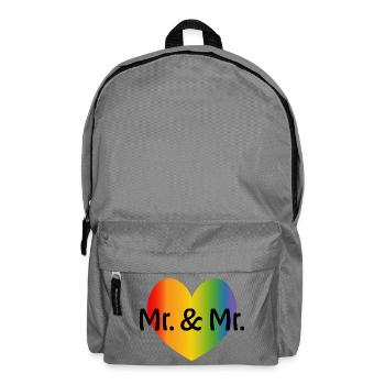 Rainbow Mr and Mr 2 rainbow heart - Backpack - elephant grey - Front