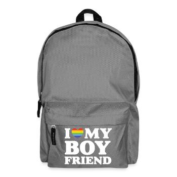 J’aime mon petit ami - LGBTQ - Sac à dos - gris éléphant - Devant