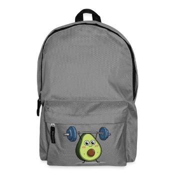 Cute Avocado Weightlifting - Lifting Bodybuilder - Backpack - elephant grey - Front