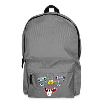 Lustiges Bild, frecher Clown Küken Gesicht - Rucksack - Mittelgrau - Vorne