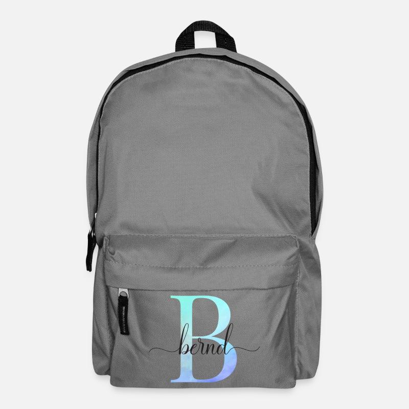 B| Monogramm | Name | Bernd | Watercolor - Rucksack - Mittelgrau